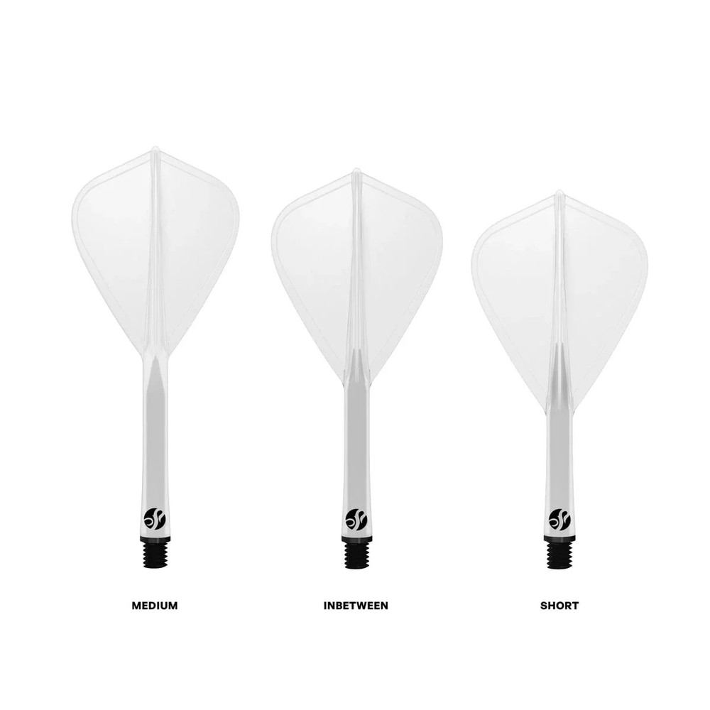 Shot Flight Deck One Piece Dart Flight and Shaft System - Kite - Clear - Medium
