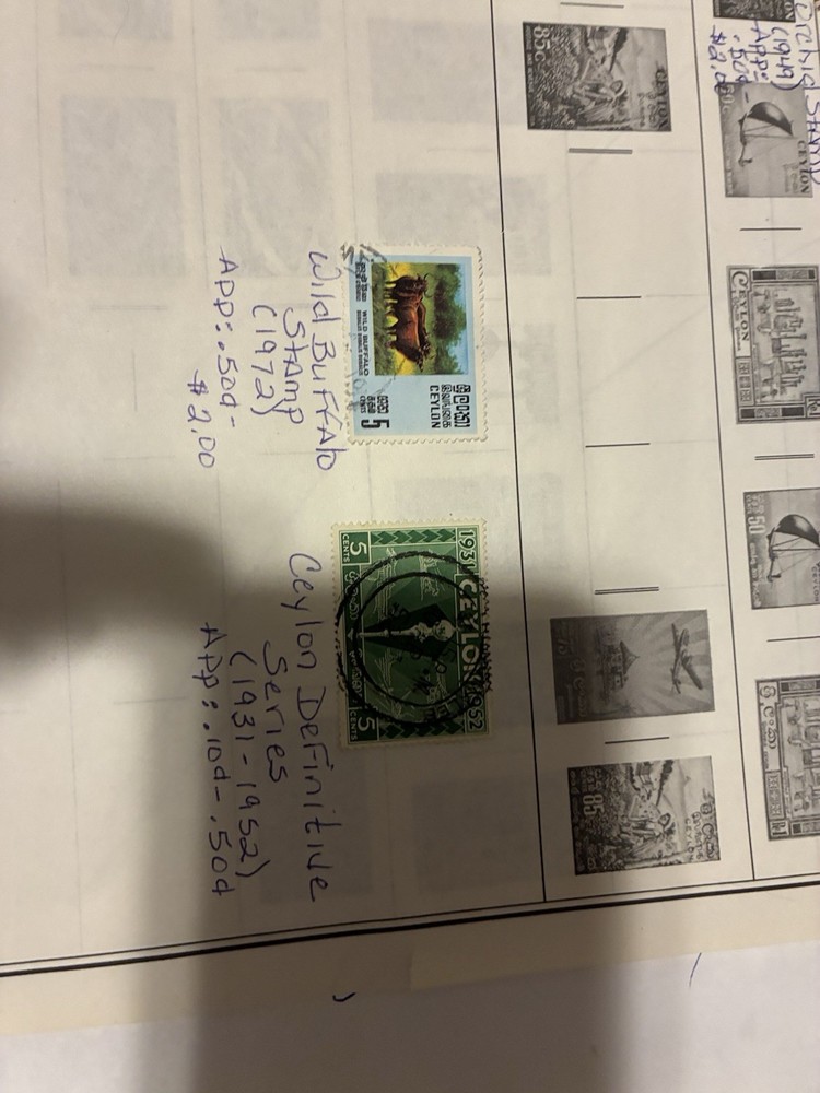 Ceylon Stamps / 7 Stamps