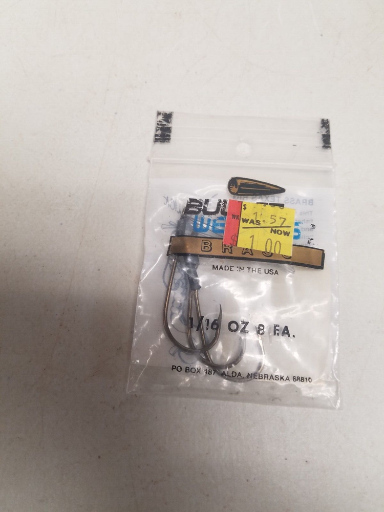 3 - Bullet Weights Brass Fish Hooks 1/16 oz