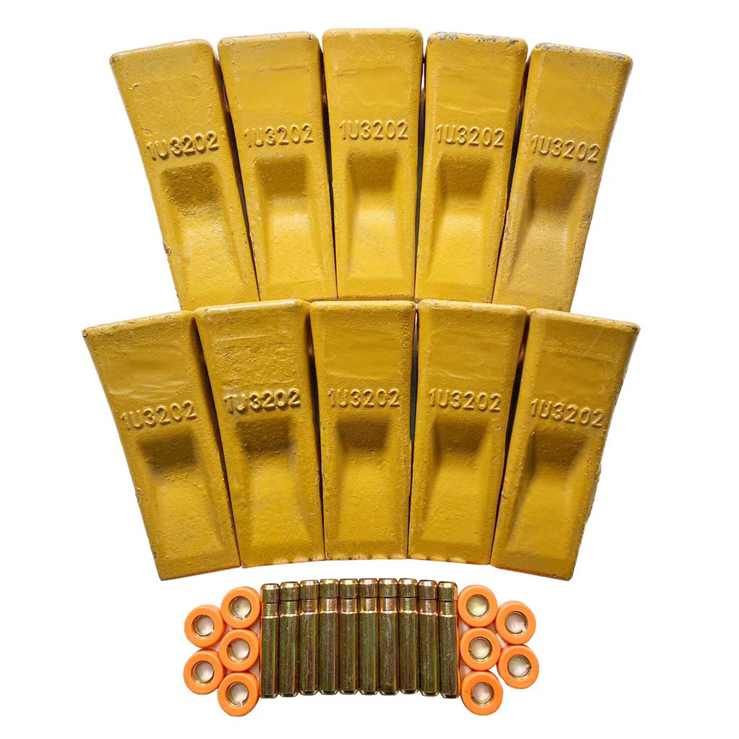 1U3202 Bucket Teeth with Pins 8E6208 Retainers 8E6209 for J200 Series - 10 Set