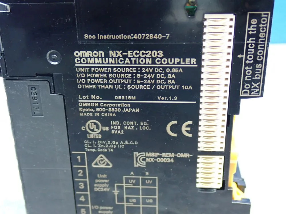 OMRON NX-SERIES ETERCAT COUPLER UNIT NX-ECC203