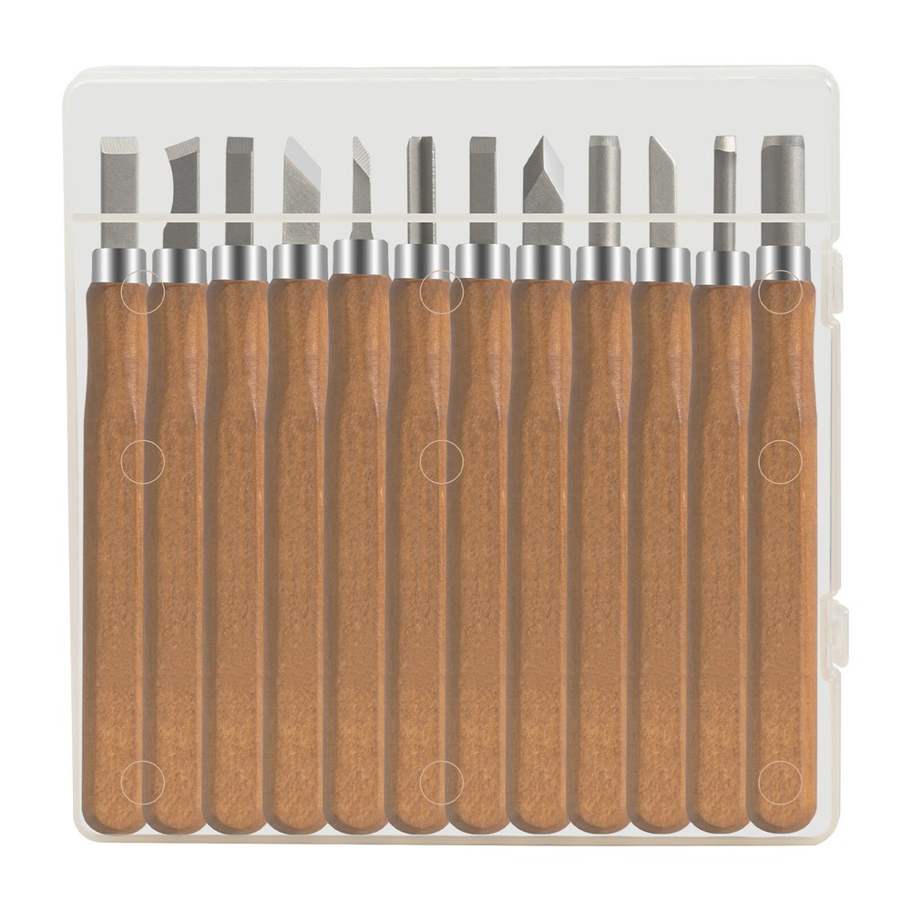12-Piece Wood Carving Tools Kit Hand Chisel Tool Set Woodworking Gouges Steel