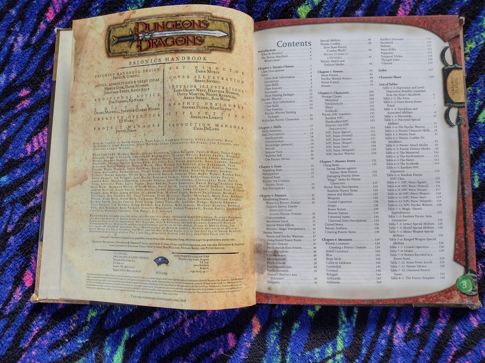 Psionics Handbook - Dungeons & Dragons 3rd Edition - D&D WOTC