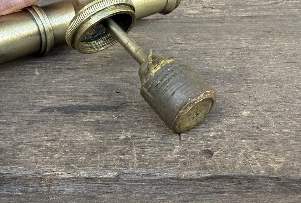 Antique 16” Solid Brass Fire Place Smoking Pump Fireside Accessory Vintage Tool