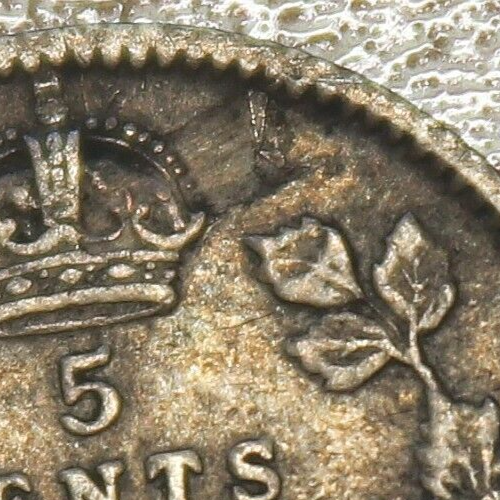 1907 Canada 5 Cents Silver Lamination Error