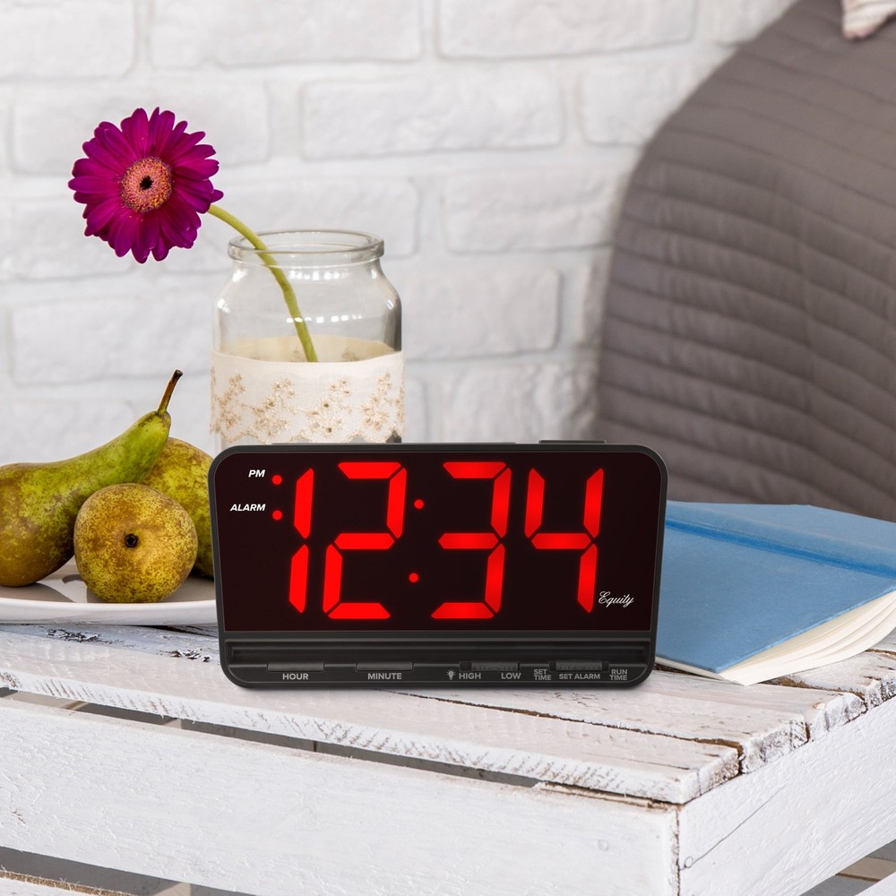 Extra Large LED Alarm Clock Brightness Control Snooze Function Battery Backup US