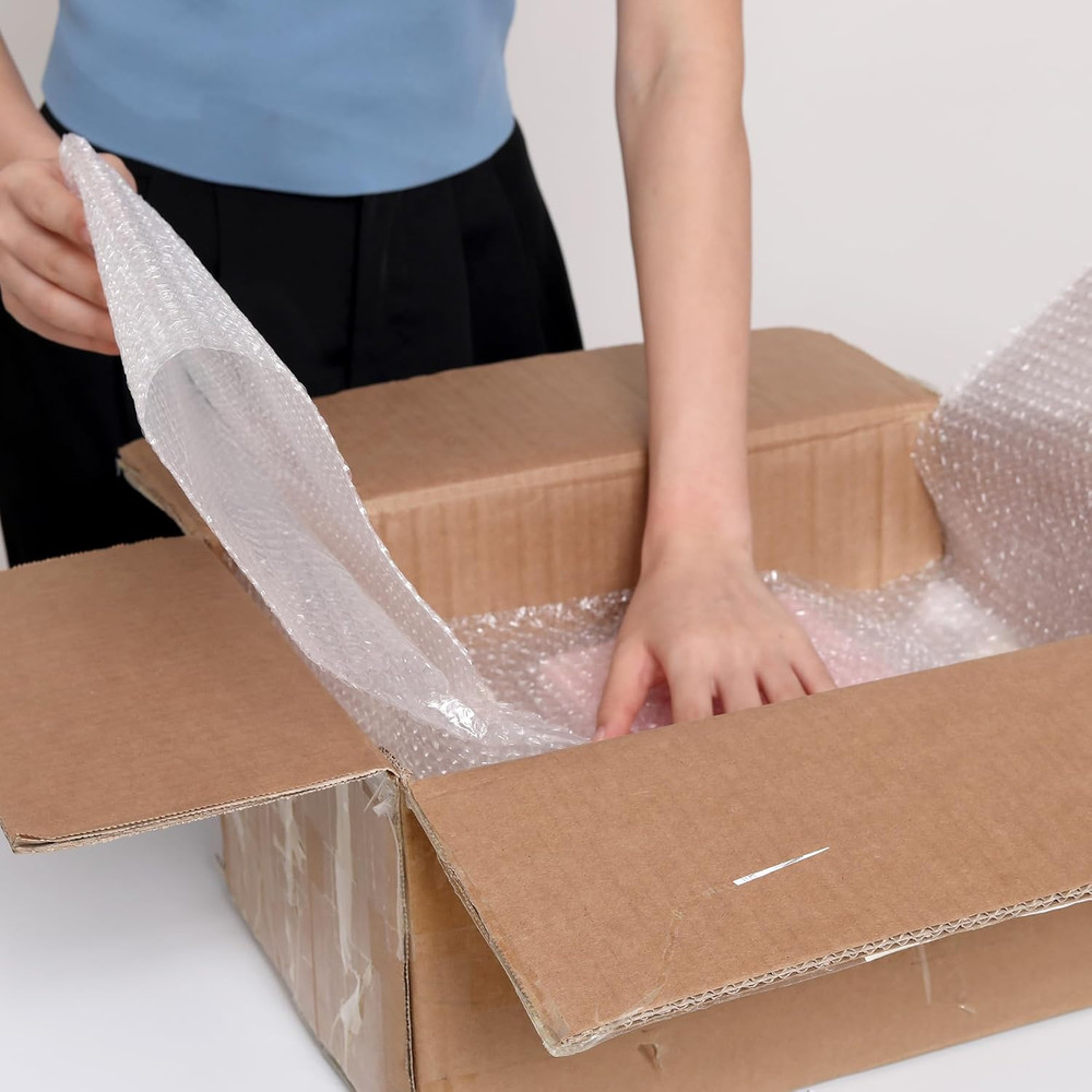 2 Pack 12 Inch x 100 ft Bubble Packing Wrap for Moving Perforated Every 12”