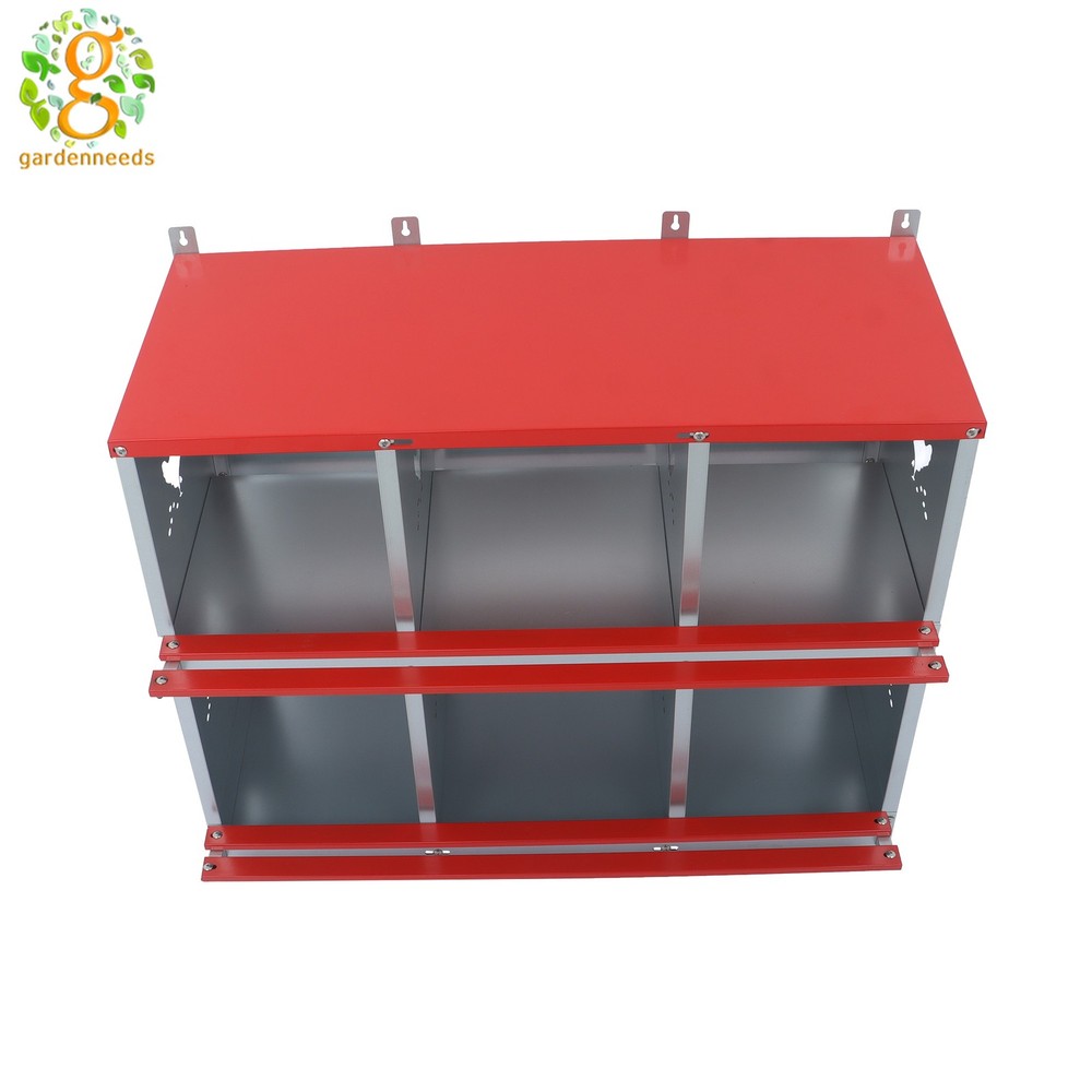 Nesting Box Chicken Laying Boxes Durable Metal 6 Compartment Nesting Boxes
