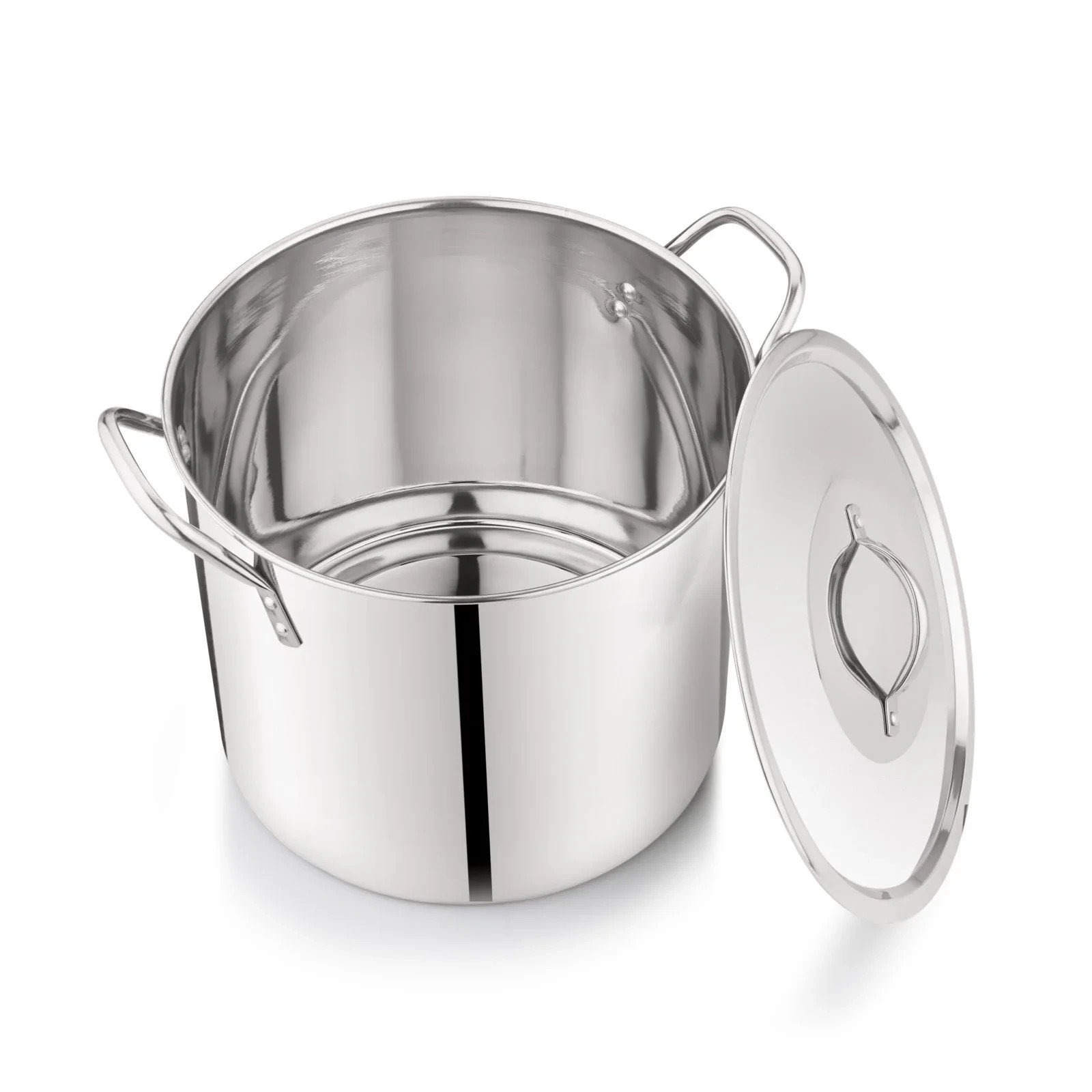 8-Qt Stainless Steel Stock Pot with Metal Lid, Ultra Durable, Stay-Cool Handles