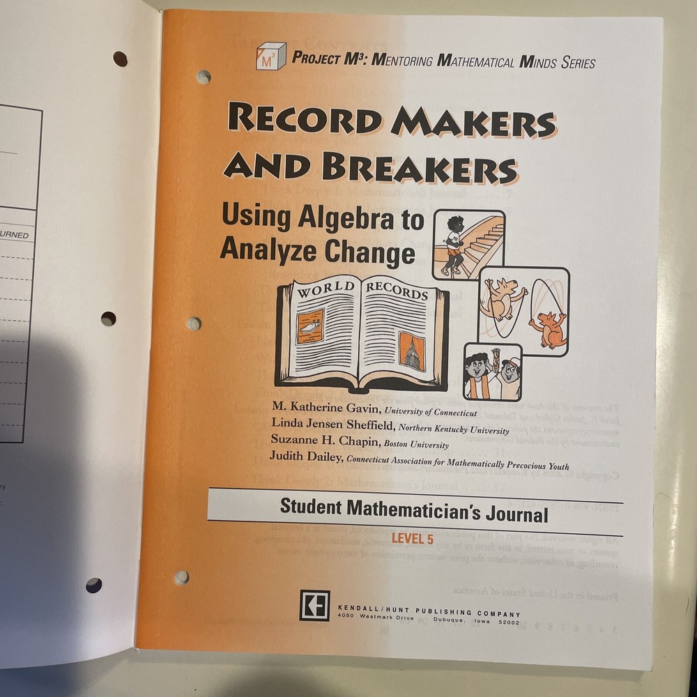 Project M3: Level 5 Record Makers and Breakers: Using Algebra To Analyze Change
