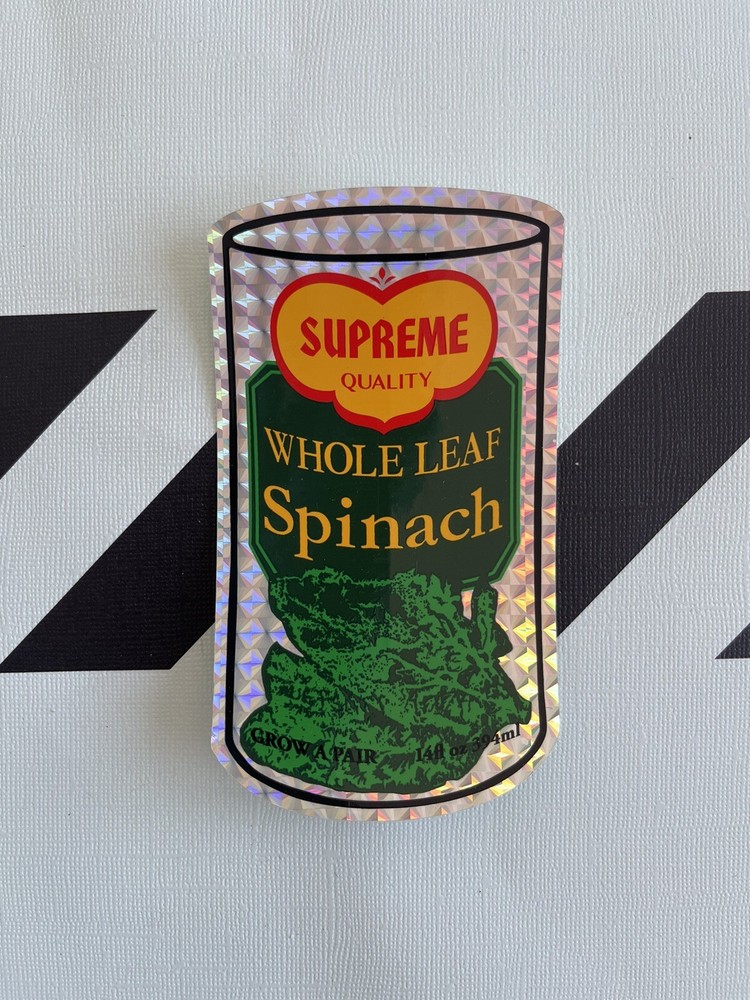 Supreme Whole Leaf Spinach Sticker 100 % Authentic