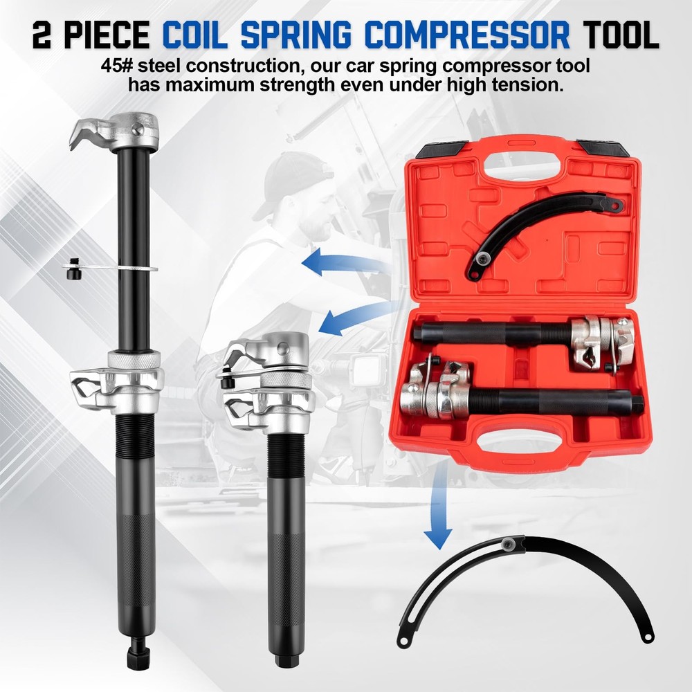 YEYETUO 2 PCS Coil Spring Compressor Tool, Automotive Strut black