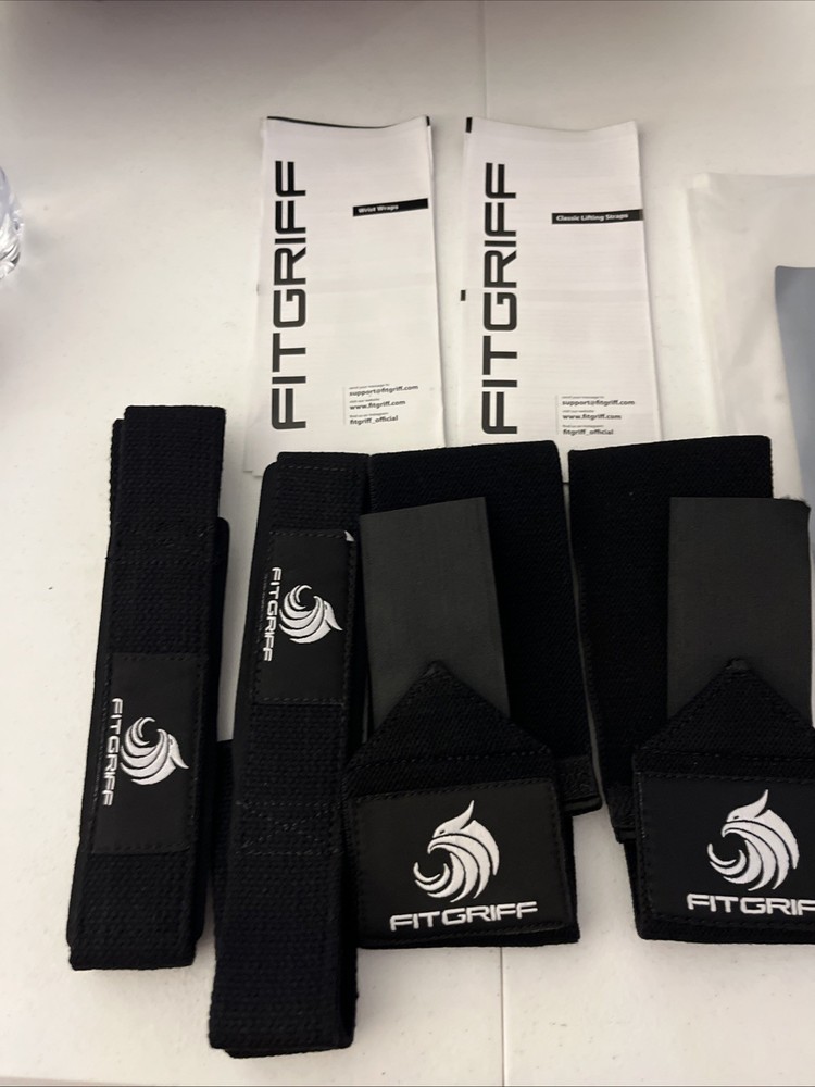 Fitgriff Lifting Strap And Wrist Wrap Bundle Black