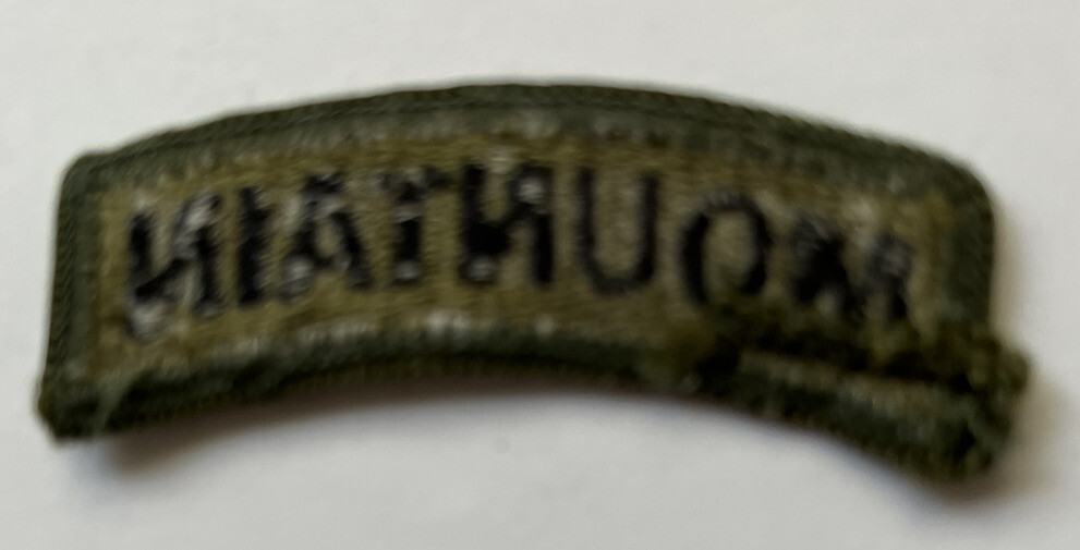 US Army Mountain Rocker Tab Subdued Shoulder Hook Patch