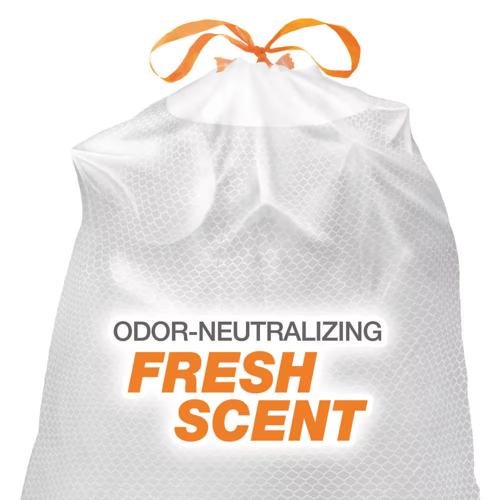 13 Gallon Fresh Scent Tall Kitchen Trash Bags with Drawstring, 200-Count