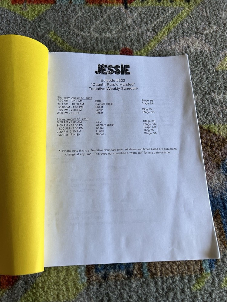 Jessie Caught Rare Disney Original Script Shooting Draft 2013 S3 Ep 2
