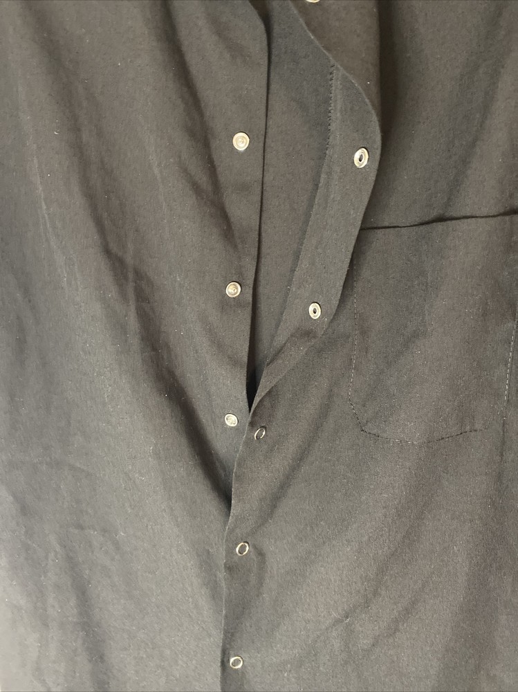 PINNACLE HD SOLID BLACK MEDIUM 8 BUTTON COTTON BLEND CHEFS COOK UNIFORM COAT