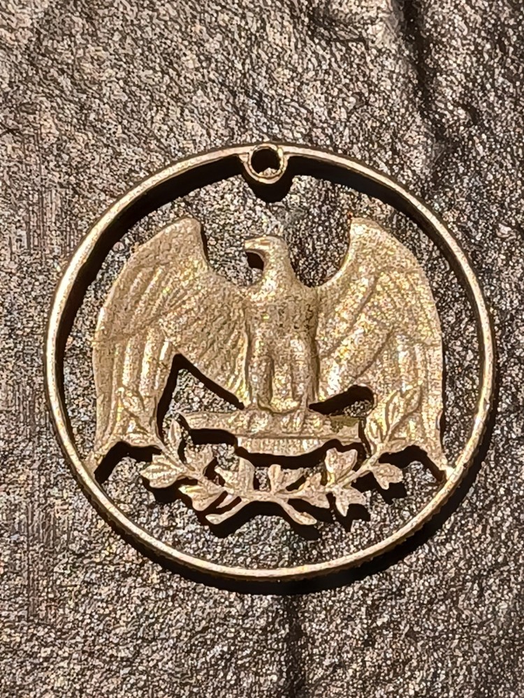 Cut Skeletonized Washington Quarter Clad Pendant Date Unknown