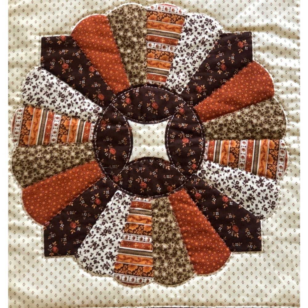Vintage Handmade Quilt Floral Patchwork Granny's Trunk Pillow Pattern Square