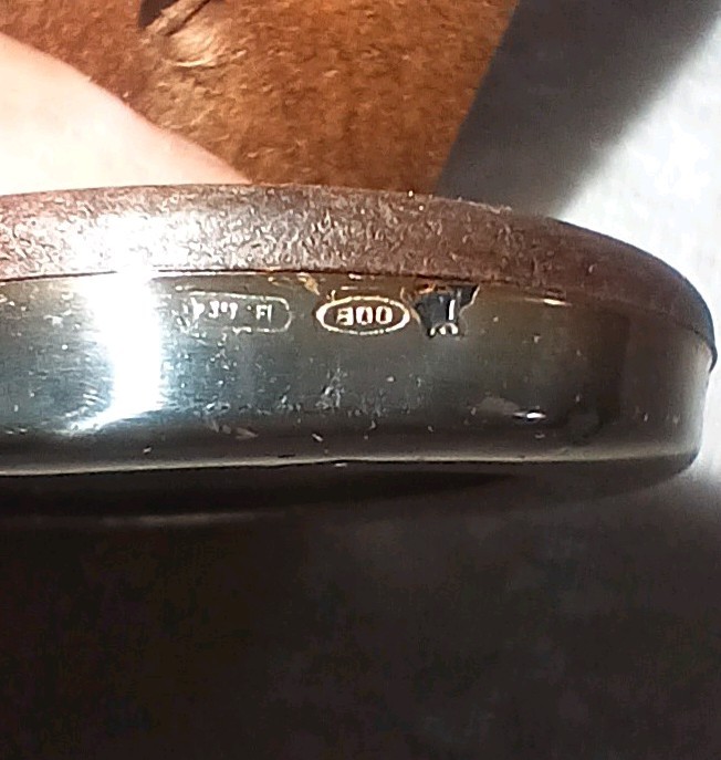 Vintage 800 German Silver Small Oval Photo Frame Signed