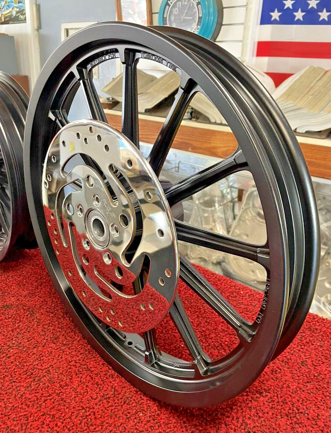 Harley Dyna Mag Wheels 16 rear19 Front 2000 to 2017 Includes 25 mm & 1"'bearings