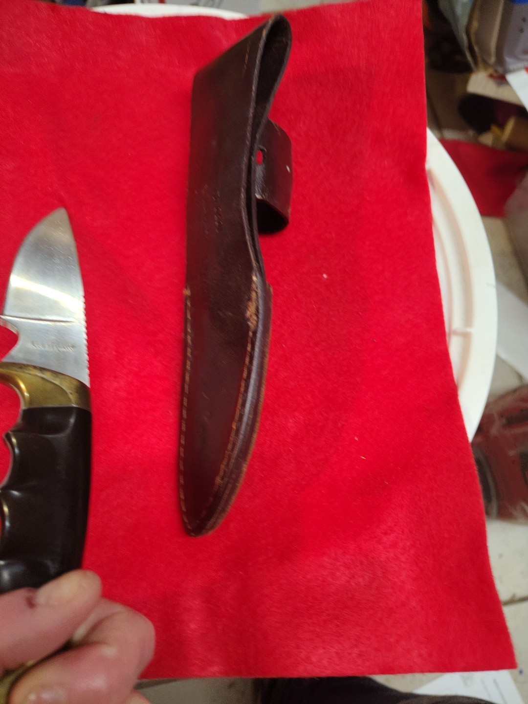 Vintage Kershaw 1030 Fixed Blade Deer Hunter Knife with Sheath