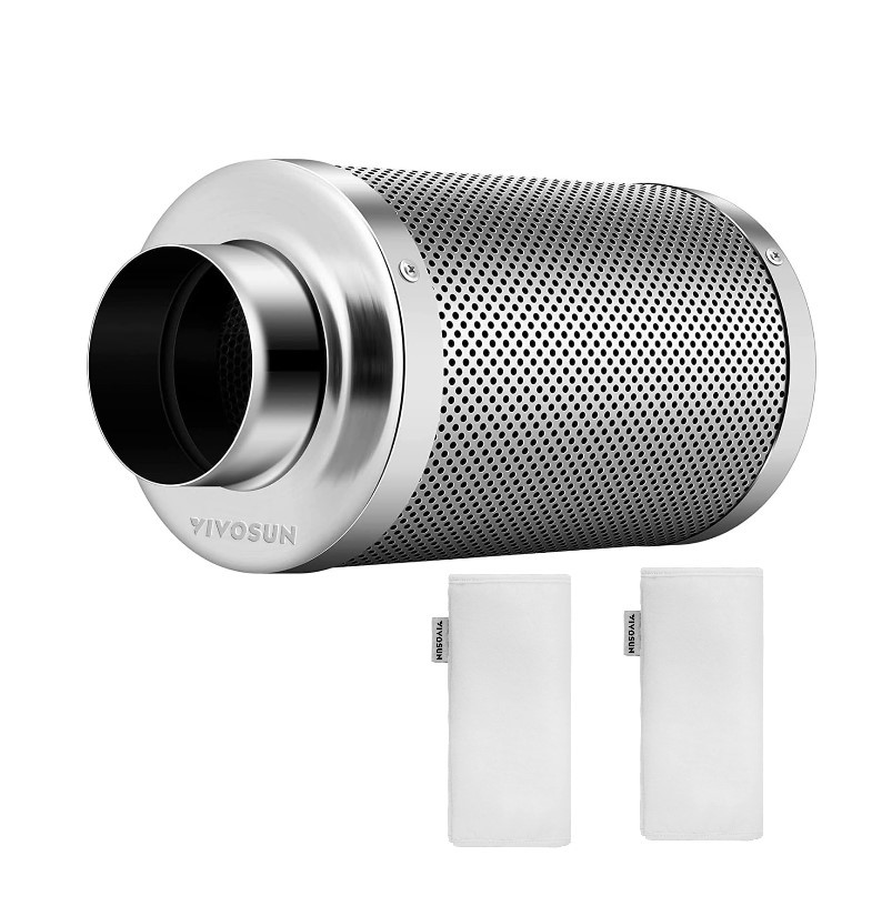 VIVOSUN 6" Air Carbon Filter Australian Carbon for Ventilation w/ 2PC Pre-Filter