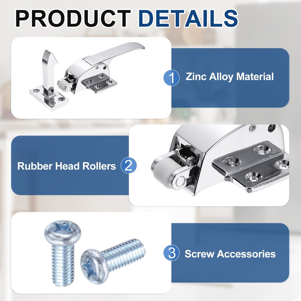 Walk in Freezer Door Latch, Spring Loaded Cooler Handle, Plastic Interior Head