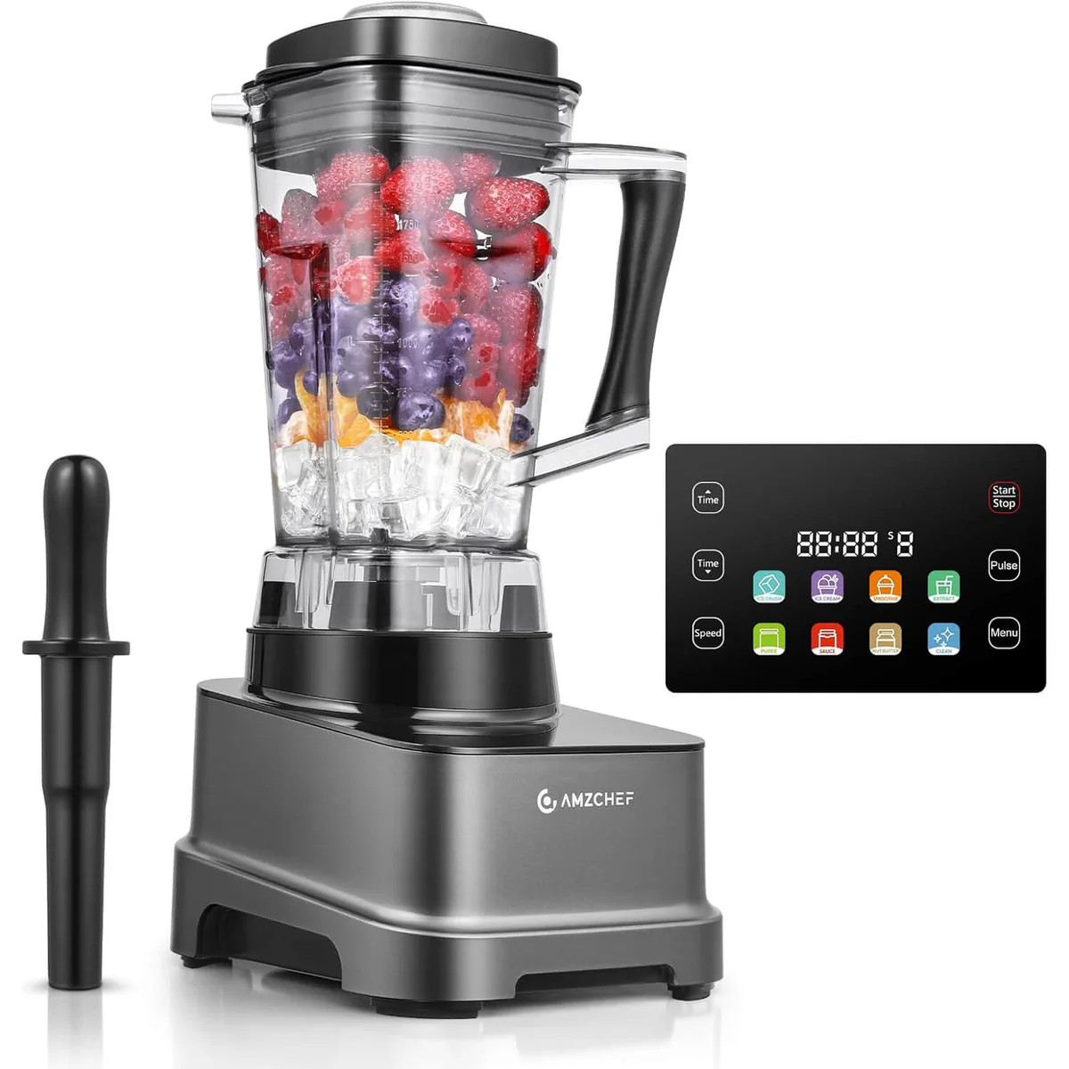 AMZCHEF 8-IN-1 Professional Blender 2000 W, 68 oz, Timer, XL-05 - Scratch & Dent
