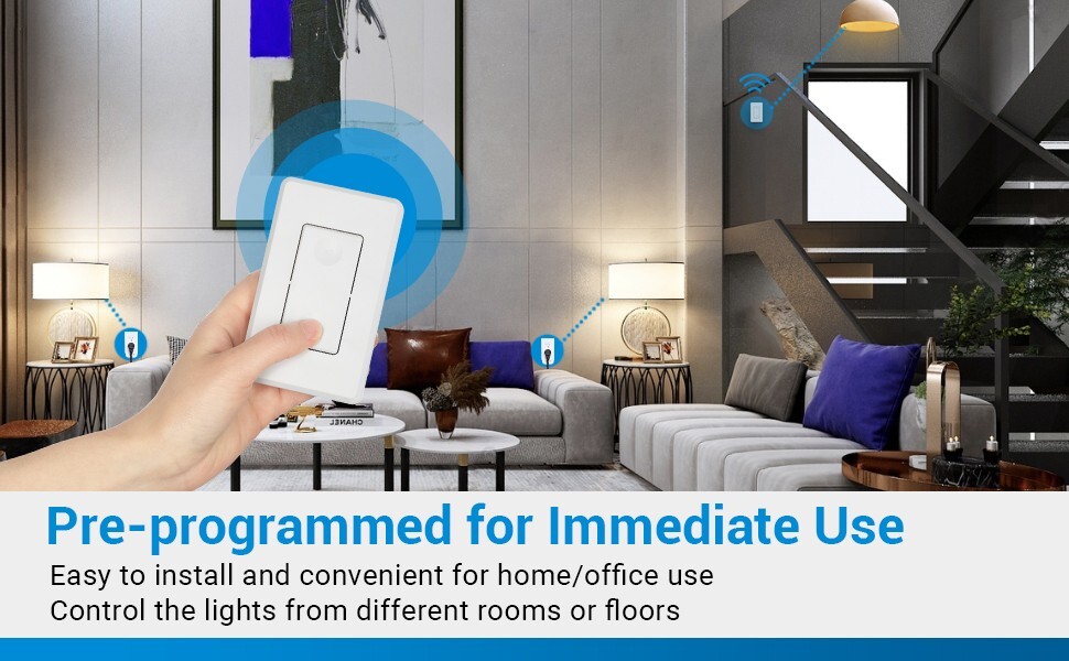 DEWENWILS Wireless Wall Mounted Light Switch, Electrical Plug in On Off Power