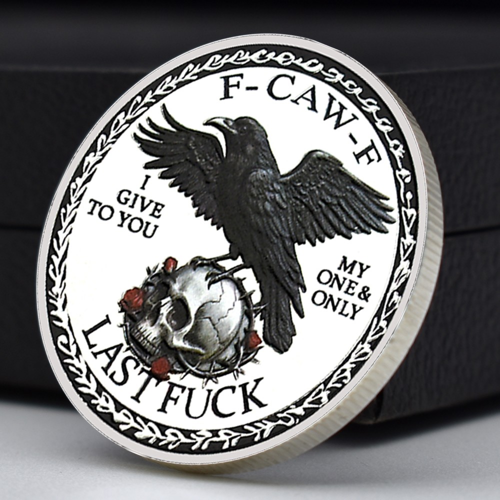 5pcs Raven Skull Novelty Coins Set | “Zero Zilch Nada None” Funny Medals Gifts