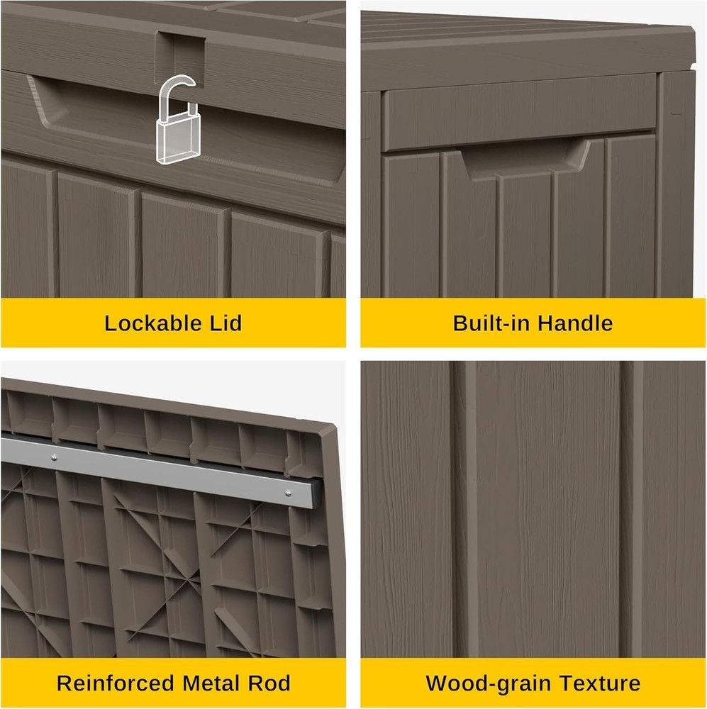 Modern 60 Gallon Waterproof Deck Box – Versatile Storage & Seating Solution
