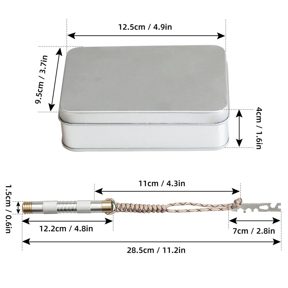 Piston Fire Starter Fire Starting Tool Kit With Compass Multifunctional TCQ DUDT