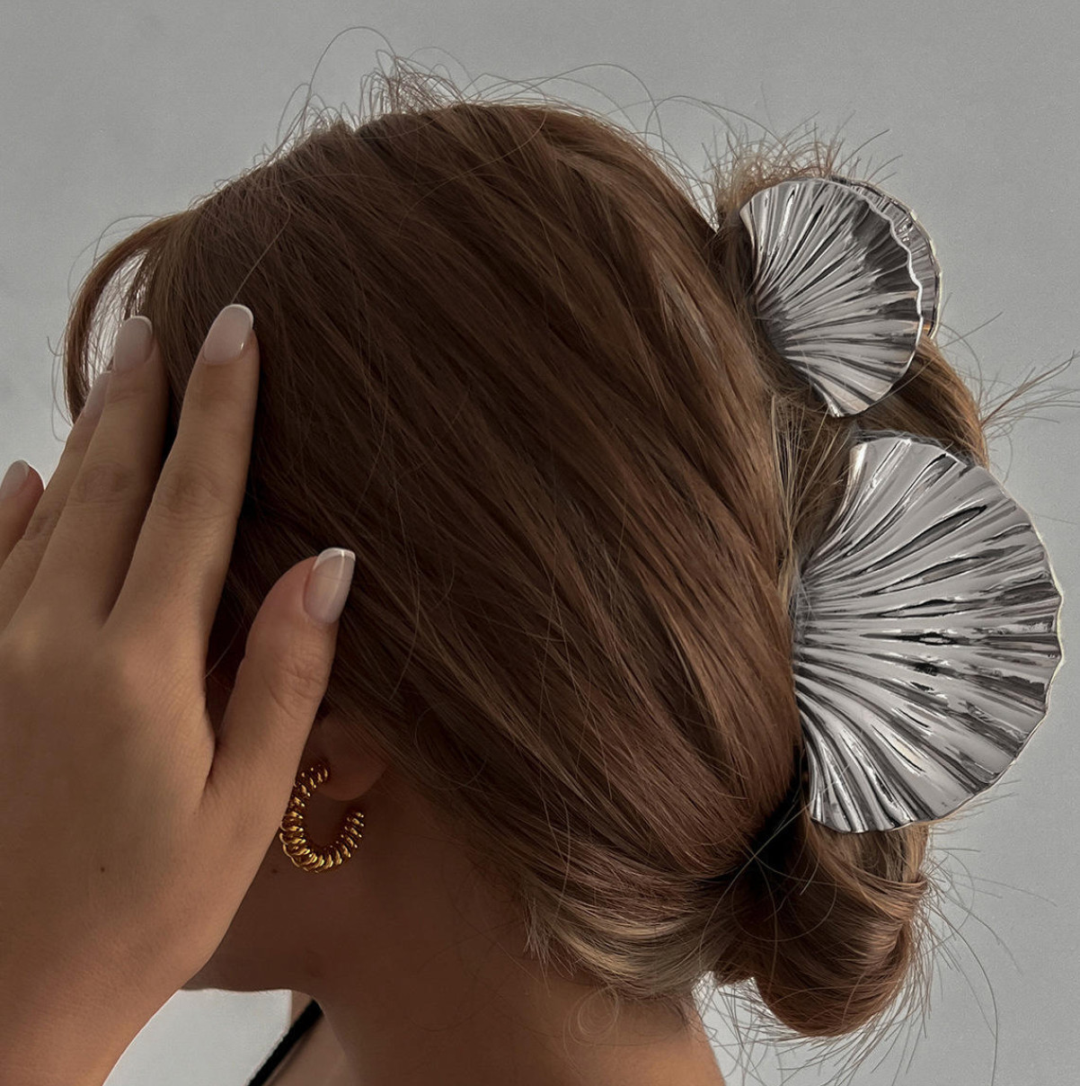 Alloy Hair Accessories Hair Clip Gold Silver Color Chunky Seashell Hair Claw