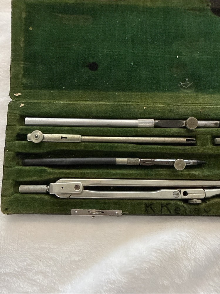 Vintage Pilot Drawing Instruments Drafting Compass Set in Case
