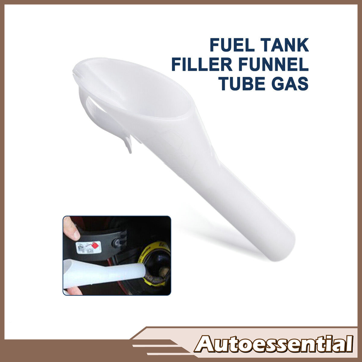 White Capless Fuel Funnel Gas Filler Spout For 09-20 Ford Lincoln 8U5Z-17B068-B
