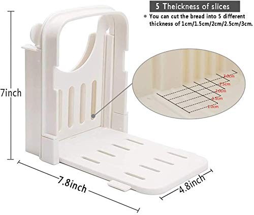 Fastwolf Bread Slicer,Adjustable Toast Slicer Cutting Guide /, White