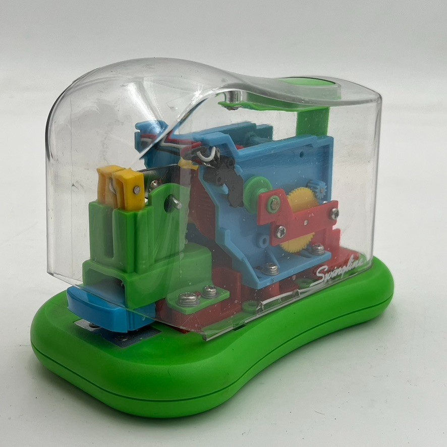 Vintage Swingline See Through Clear Stapler Electronic Stapling Machine Green