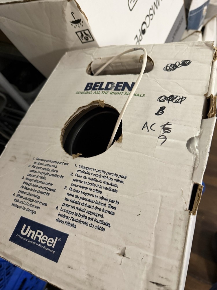 Belden 6300FE 877 Shielded 18AWG CMP Plenum Cable – ~600ft Open Box