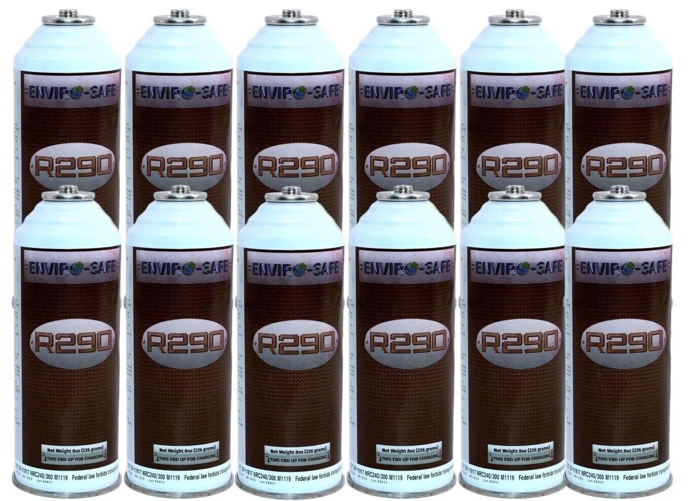 R290 Refrigerant - 12 Pack of 8 oz cans | Good for Fridges Freezers Ice Machines