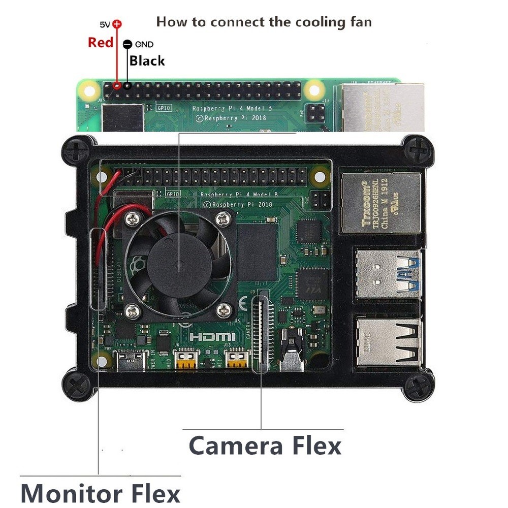 Clear 9 Layers Case with Cooling Fan Heatsink Screwdriver For Raspberry Pi 4B E