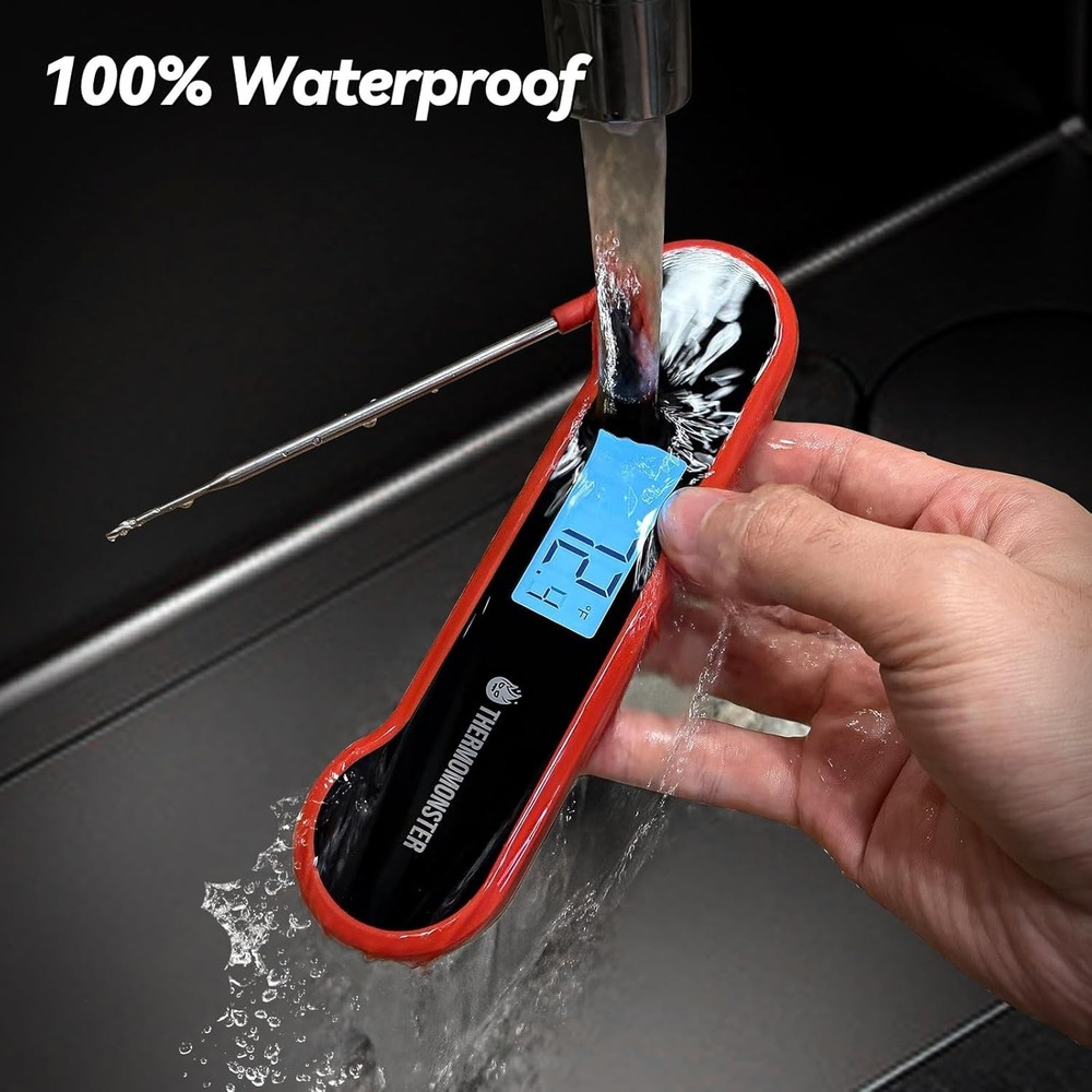 Digital Instant Read Meat Thermometer, ±0.5℉ High Precision (Red)