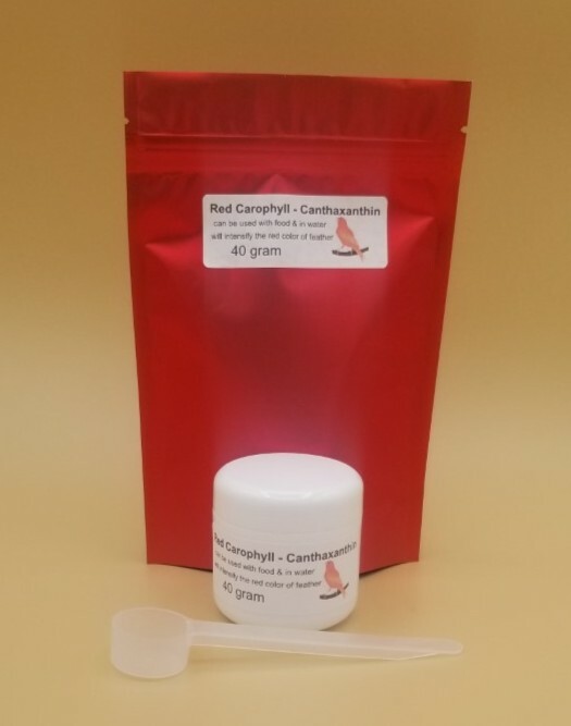 40 gr. Carophyll - Canthaxanthin Red #1 product to color feed CANARIES