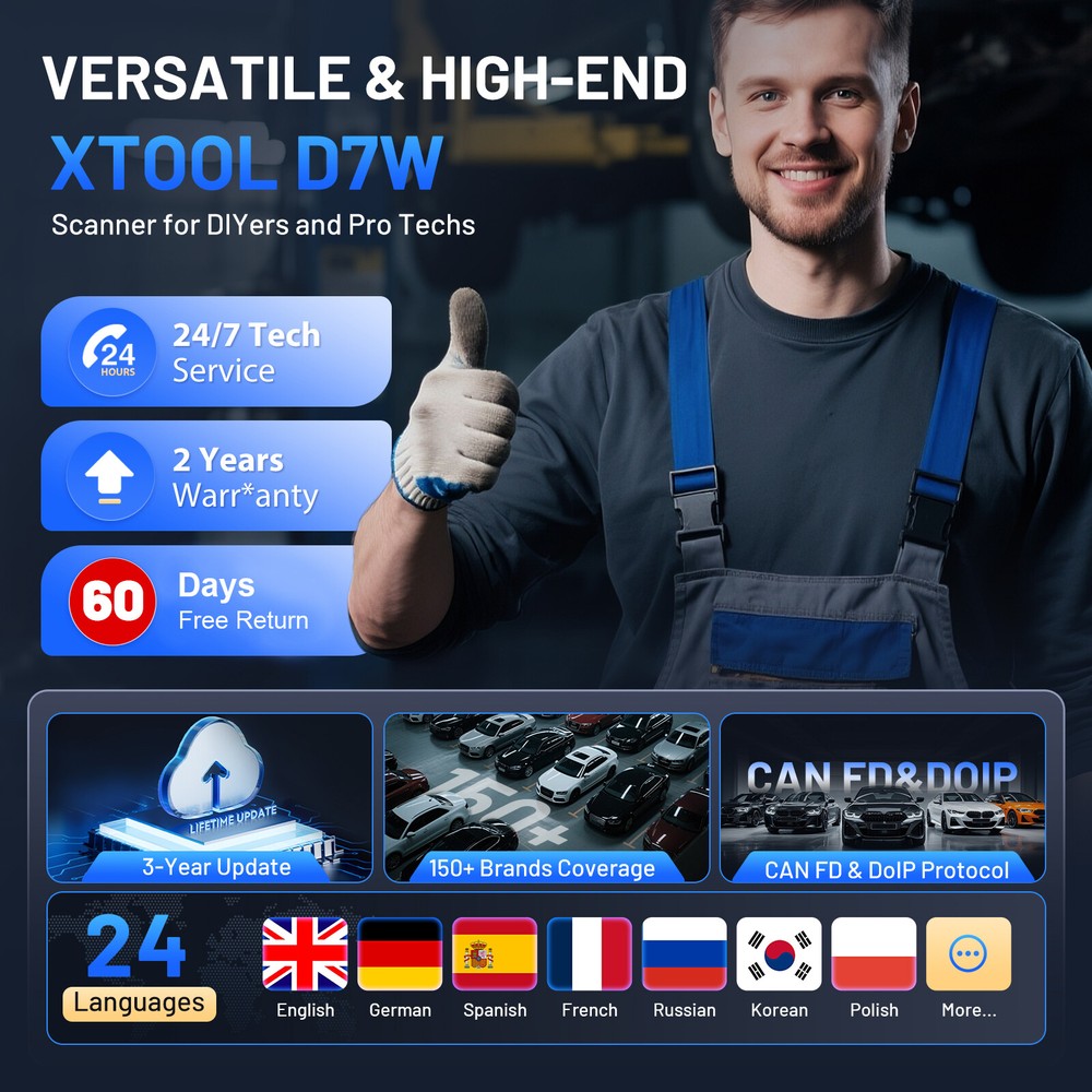 2025 XTOOL D7W Bidirectional OBD2 Diagnostic Scanner Key Programmer FCA AutoAuth