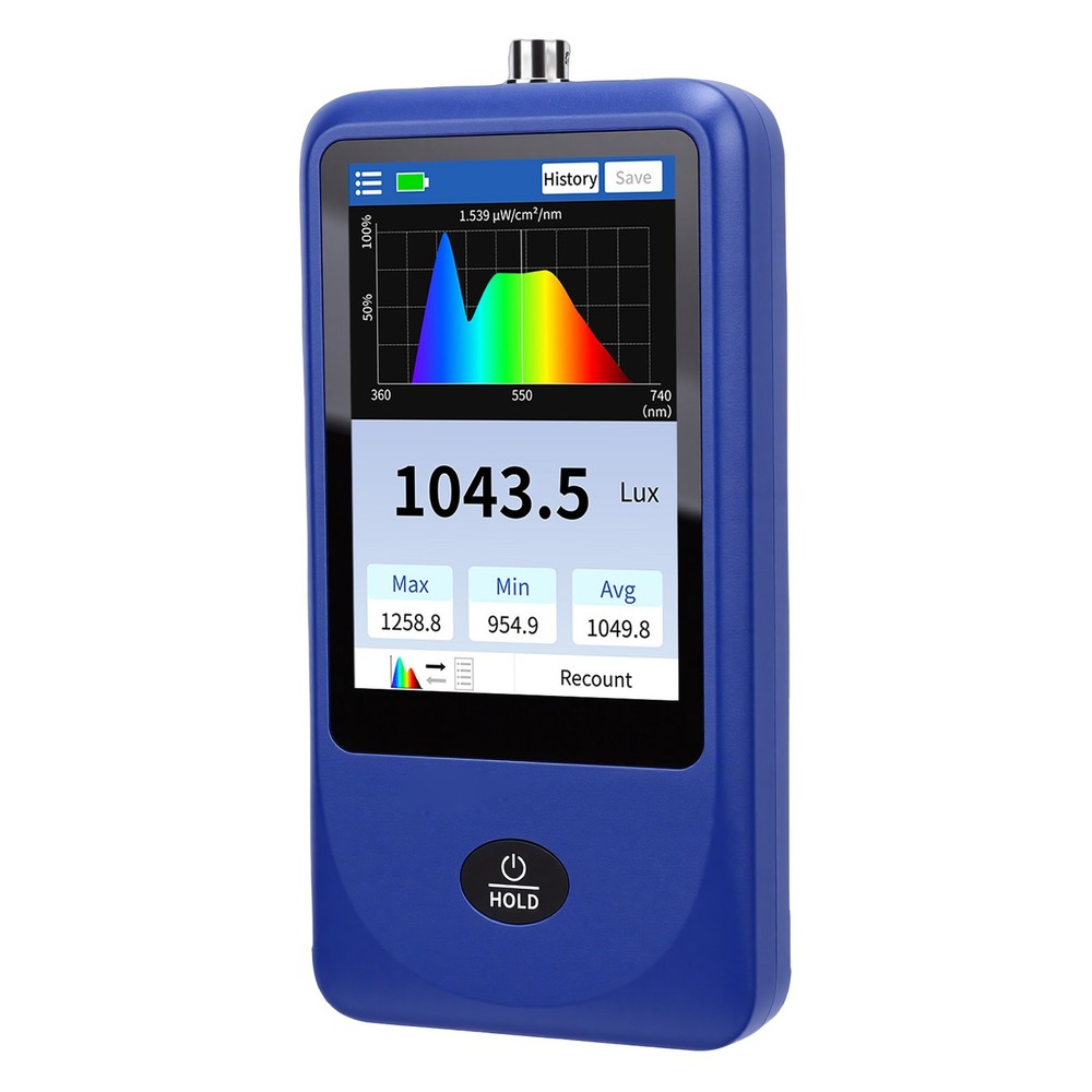 Light Spectrum Meter Handheld Spectrometer Illuminance Meter Curve