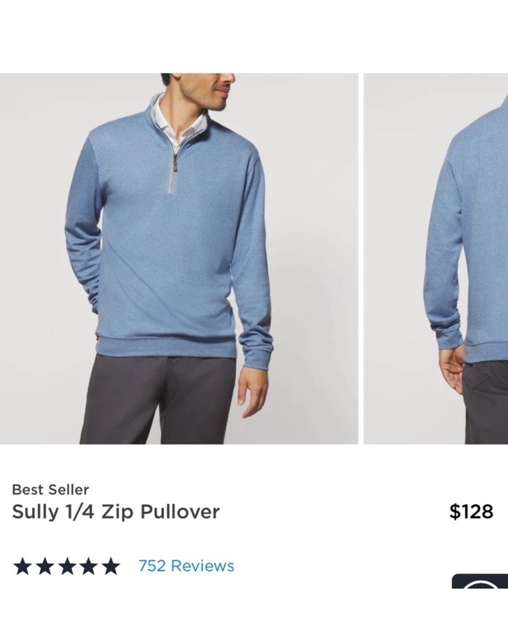 Johnnie O Sully 1/4 Zip Pullover Mens Size Small Light Blue Gray