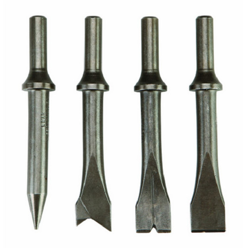 4 PC SHORT BIT SET FOR AIR CHISEL PUNCH HAMMER TOOL FLAT TAPERED CUTTER