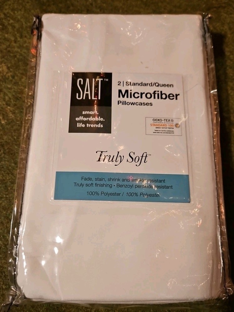 Salt Pillowcases 2 Standard/Queen Microfiber Truly Soft White