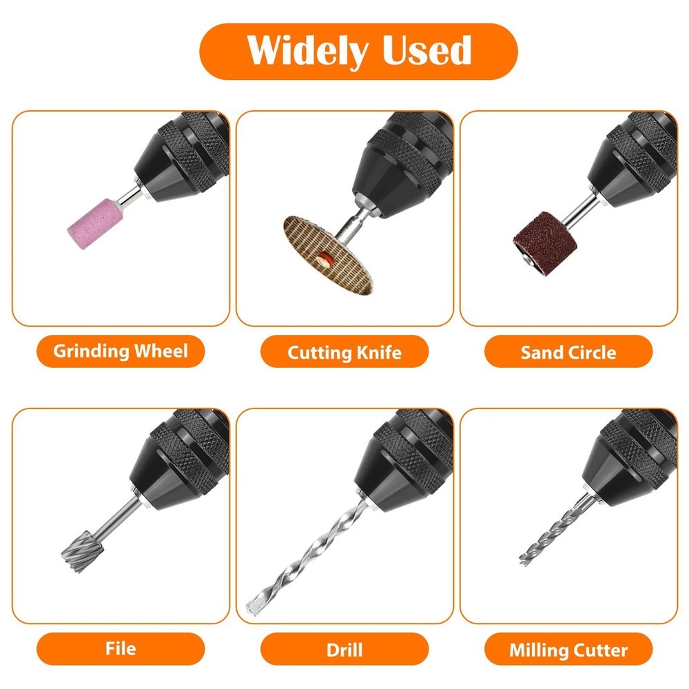 2x Keyless Drill Chuck Adapter 1/4" Hex Shank For Power Tools Maintenance Part