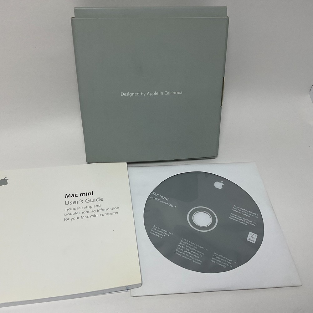Apple Mac Mini OS X Print & Media Kit (2005) – Complete Manuals & Discs